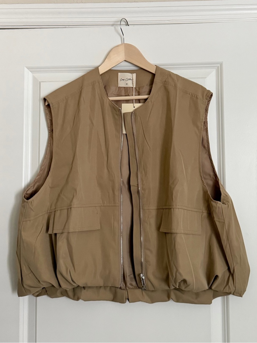 Sleeveless Utility Vest in Tan New With Tags